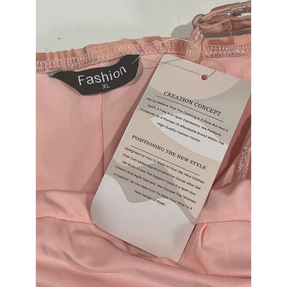 Peach Midi Stretch Slip Dress Women's Size XL Burnout Velvet , Ruched Bust, 43”L - Picture 5 of 6